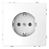 Розетка Schneider Electric MERTEN D-LIFE, скрытый монтаж, с заземлением, со шторками, белый