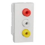 Schneider Electric NU343118, розетка 3 RCA, 2 модуля, белая