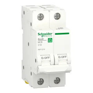 R9F12210 Автоматический выключатель Schneider Electric Resi9, 2 полюса, 10A, тип C, 6kA (ШНАЙДЕР) R9F12210 Автоматический выключатель Schneider Electric Resi9, 2 полюса, 10A, тип C, 6kA (ШНАЙДЕР)
